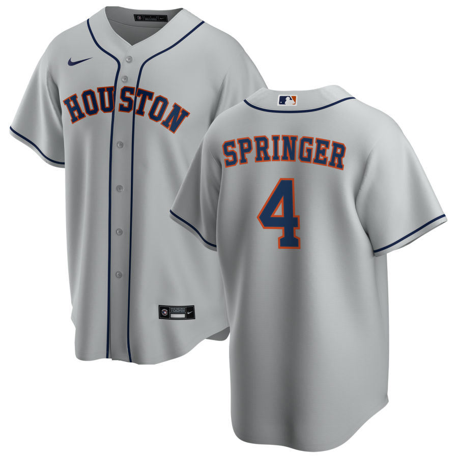 Nike Men #4 George Springer Houston Astros Baseball Jerseys Sale-Gray